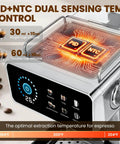 Digital Touchscreen Espresso Maker With 20 Bar Pressure Pump And Dual Spout Portafilter 51 Oz Tank showing PID and NTC controls for precise brewing.