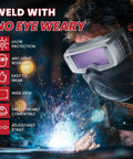 Auto Darkening Welding Goggles With True Color Vision Adjustable Shade 4/5-9/9-13 in use during welding process