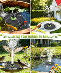 Upgraded Glass Panel Solar Fountain Pump for Bird Bath and Garden Pond with 12-20 Inch Spray and 7 Nozzle Modes.
