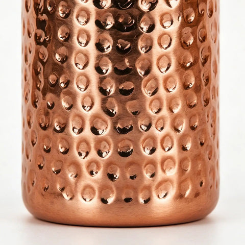 Close-up of 3D textured surface on Copper Water Bottle With Easy Temperature Control And Built Tough Leakproof Insulated Design.