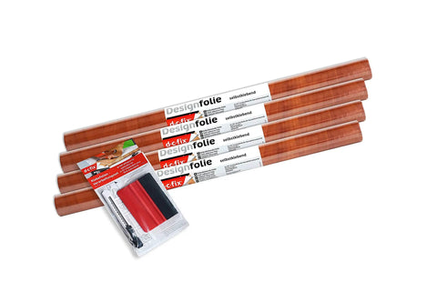 Calvados Wood Self Adhesive Film Roll 17 by 78 Inches 4 Pack With Applicator for Quick DIY Makeovers
