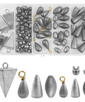 77 Piece Fishing Weights Sinkers Kit With Split Shot Bullet Pyramid Egg And Drop Shot Weights Assorted Sinker Set