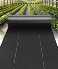 Heavy Duty Weed Barrier Landscape Fabric 4 Ft By 300 Ft 3.2 Oz Permeable Ground Cover for Gravel Lawn and Flower Beds installed in garden