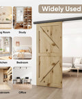 Sliding Barn Door Hardware Track Kit 8 Foot Aluminium Alloy Box Rail Wall Mount For Interior Wooden Doors installed