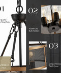 Dope Black And Gold Mesh Drum Chandelier Semi Flush Mount Ceiling Light Six Light Fixture with black metal pole detail