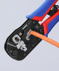 RJ45 Western Plug Crimping Pliers, 7 And A Half Inch, 8P8C Pro Grade Network Tool cutting and stripping orange cable