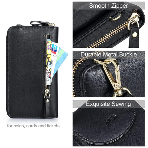 Small Crossbody Bag For Women With RFID Blocking Wallet And Card Slots, Phone Pouch, Secure Zippered Compartments, Soft PU Leather