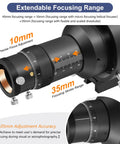 Close-up of the 60mm Guide Scope Finder Kit with 1.25 Inch Double Helical Focuser showing focusing range and adjustment accuracy.
