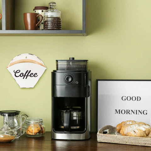 Enamelware Coffee Filter Holder Wall Mount Cone Shaped White Vintage Farmhouse Style Filter Storage Container With Distressed White Finish And Black Lettering For Classic Kitchen Organization
