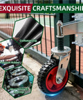 Heavy Duty Gate Wheel Caster For Metal And Wood Gates, 8 Inch Wheel, 360 Degree Swivel Spring Loaded, installed on gate