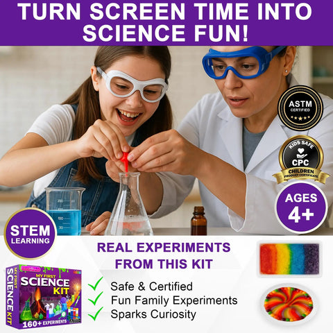 Science Kit For Kids Aged 5 To 12, Hands On STEM Toys And Chemistry Set With Cool Volcano Projects, Kid Friendly Learning Activities