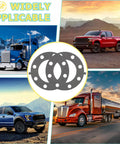 Dodge Ram Dana 80 Rear Axle Flange Gasket Kit Two-Piece 926-966 shown with trucks in various landscapes