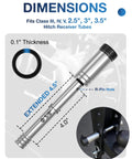 Beefy Extra Long Four And A Half Inch Trailer Hitch Lock Pin For Two Inch, Two Point Five Inch And Three Inch Receivers Stainless Steel Heavy Duty Security Pin Universal Fit