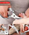 Heavy Duty Poultry Shears Kitchen Scissors With Non Slip Handle And Safety Lock A Real Workhorse For Cutting Chicken Meat Turkey Fish And Veggies Spring Loaded And Dishwasher Safe cutting poultry