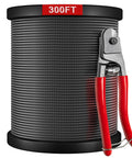 Close-up of 300 Ft T316 stainless steel cable spool with cutter, heavy duty wire rope for deck railing