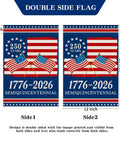 250th Anniversary America Garden Flag Double Sided USA Flag 1776 2026 Commemorative Patriotic Banner for Yard 12 by 18 Inch
