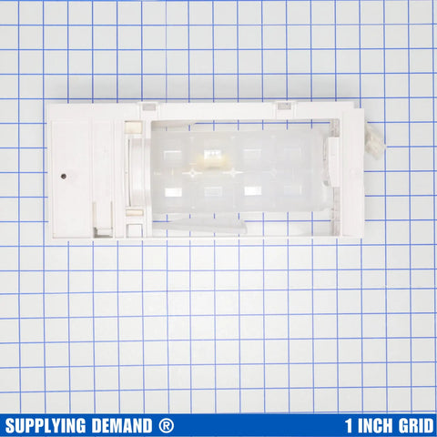 Top view of Replacement Refrigerator Ice Maker W11700250 Fits W11546935 W11359448 Models 115V 60Hz 0.08 Amp on grid background
