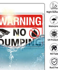 No Nonsense Heavy Duty No Dumping Signs 2 Pack Stand Your Ground On Private Property Video Surveillance Alert Reflective Aluminum Waterproof sign.