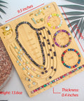 Beading Board For Jewelry Making Bamboo Beading Tray For Necklaces And Bracelets Portable Bead Mat With Three Bracelet Grooves