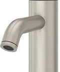 Contempra Single Control Bathroom Faucet in Brushed Nickel with Pforever Seal Ceramic Disc Valve, side view showing round handle