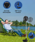 Portable Battery Operated Fan For On The Go USB Rechargeable Desk Floor Pedestal With Adjustable Height 4 Speed Settings