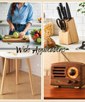 Solid Brass Cutting Board Feet With Grippy Silicone Pads Keep Your Boards Planted Tight No More Slip Sliding On Countertops Durable Eight Piece Leg Kit For Chopping Blocks used with a cutting board and knives.
