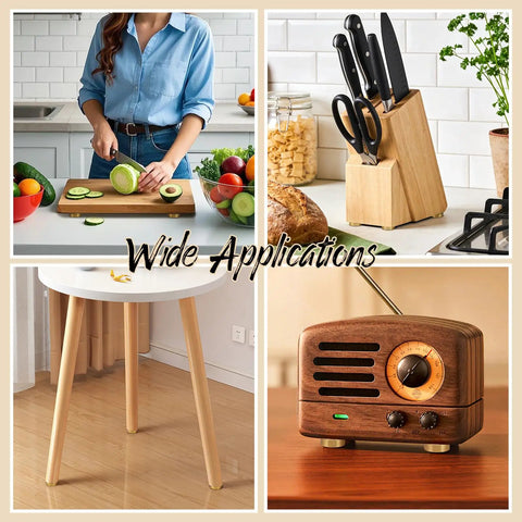 Solid Brass Cutting Board Feet With Grippy Silicone Pads Keep Your Boards Planted Tight No More Slip Sliding On Countertops Durable Eight Piece Leg Kit For Chopping Blocks used with a cutting board and knives.