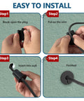 FourPiece Silicone Starlink Cable Pass Through Bushings For Three Quarter Inch Wall Holes installation steps showing each phase.