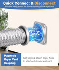 Magnetic Dryer Vent Kit With Quick Connect For Easy Snap On And Off, Airtight Seal, showing 4 inch flexible duct hose attachment