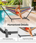 Heavy Duty 550 Lbs Double Hammock With Stand Included And Portable Carrying Bag For Outdoors And Indoors Rainbow Stripe Upgraded 2 Person Hammock With Frame