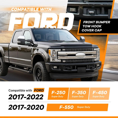 Ford Front Bumper Tow Hook Bolt Cover Cap Rugged Replacement For 2017-2022 F250 F350 F450 F550 Super Duty promotional image
