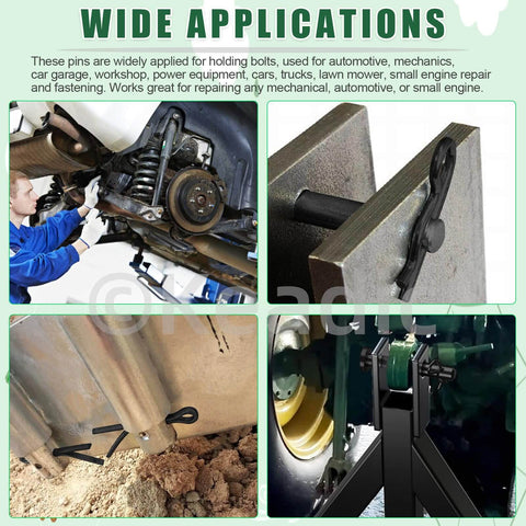 Wide applications of All In One 67 Piece Flat Head Cotter Pins Assortment Kit With R Clips Clevis Pins And Split Cotter Pins Stainless Steel Black Finish 11 Sizes For DIY Auto Home Improvement Projects Keadic