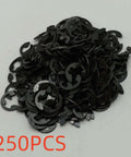 8mm Shaft E Clip Retaining Ring Set Carbon Steel Black Oxidized Finish 16mm Outer Diameter 250 Pieces pile view