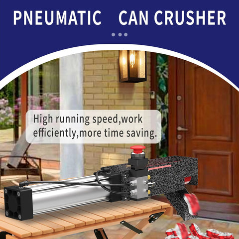 Beast Mode Pneumatic Can Crusher For 12oz To 16oz Cans, Wall Mounted Aluminum Smasher in outdoor setting