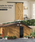 Heavy Duty Sliding Barn Door Track Kit With Ceiling Mount Box Rail For Single Door installed in indoor and outdoor settings