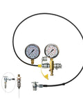 Pro Grade No Air Loss Coupler 556 High Pressure Gas Pressure Kit With Dual Analog Gauges Up To 3600 PSI And Low 360 PSI, 3 Feet Hose