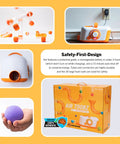 Air Toobz Original Air Powered STEM Building Toy For Kids And Teens, packaging with modular tubes, fan, and foam balls visible