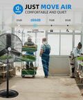 Heavy Duty 30 Inch Pedestal Oscillating Fan for Shop, Garage and Warehouse, 120V 3 Speed With Max 8400 CFM in greenhouse