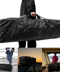 106L Beast Mode Heavy Duty Extra Large Duffle Bag With Upgraded Zipper Water Resistant Travel Gear showcased outdoors and in airport