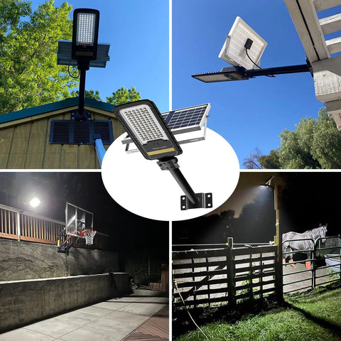 Solar Street Light Outdoor 15000 Lumen Flood Light IP67 Waterproof Mounted on Various Outdoor Locations with Remote Control