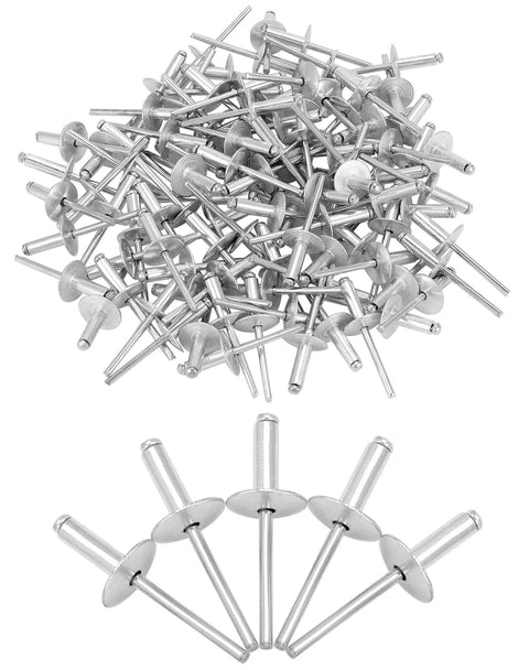 Hardcore Heavy Duty Aluminum Blind Rivets With Large Flange And 500 Piece Professional Hardware Kit For Metal Bonding And Auto Body Work Built Tough And Rust Resistant