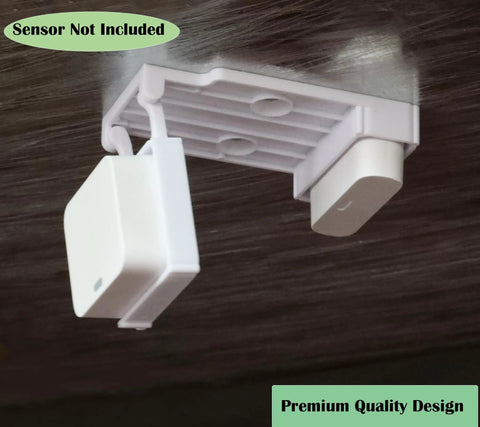 Straight Fire Garage Door Mounting Bracket For Entry Sensors, white steel design for secure sensor placement.
