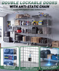 Heavy Duty Chrome Wire Security Cart Nsf Listed Mobile Storage Cage Kit Built Like A Tank For Warehouse Grocery Storage Featuring Rock Solid Mesh Design With Adjustable Shelves Handling Fifteen Hundred Pounds Daily Game Changer with Double Lockable Doors