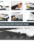 Image showing Heavy Duty 2500W Handheld Steam Cleaner with water filling, steam spray, and adjustable settings for deep cleaning.