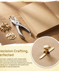 All In One Paper Fastener Kit With Hole Punch Tool And Golden Brads For Crafts, Scrapbooking, And Card Making, 100 Pcs Metal Fasteners, Smooth Paper Piercing, Easy Setup, hole punch and brads