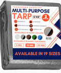 Heavy Duty Waterproof Tarp 10 Mil Thick Poly Tarpaulin Six By Eight Feet 2 Pack Multipurpose Outdoor Indoor Cover With Grommets