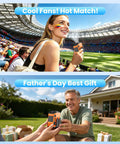 Rechargeable Portable Personal Waist Fan With 10000mAh Battery, 5 Speeds, 13500RPM Airflow, used at stadium and home; gifts shown
