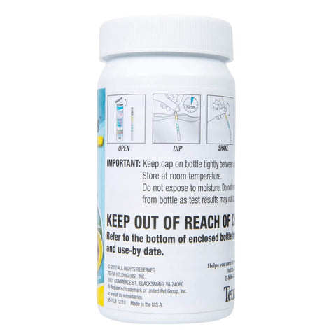Straight Up Reliable Ammonia Test Strips For Aquarium Water Freshwater And Saltwater Compatible Fish Tank Safety Kit 100 Count bottle instructions.