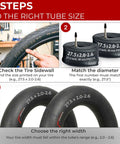 Instructions for selecting 27.5 Inch Bike Inner Tubes Pack of 2 With 48mm Presta Valve For Mountain And Hybrid Bikes, 3-step guide.