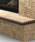 Foolproof Fireplace Edge And Corner Protectors Keep Littles Safe With An Extra Wide Nine Foot Strip And Two Tight Corners Soft Nbr Foam Guards installed on a stone fireplace edge.